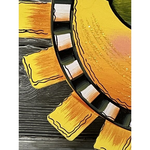 Summer Sun Round Top Collection Wall Hanging Sunshine Sunglasses 7.5” MetL Tin - Picture 3 of 8